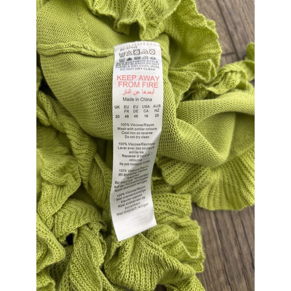 Pretty Little Thing Green Frill Detail Asymmetric One Shoulder Top Plus Size 16 - Picture 6 of 6